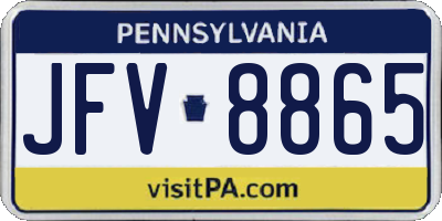 PA license plate JFV8865