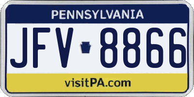 PA license plate JFV8866