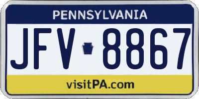 PA license plate JFV8867
