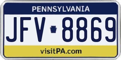 PA license plate JFV8869