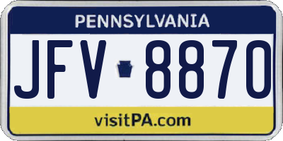 PA license plate JFV8870