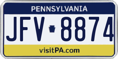 PA license plate JFV8874