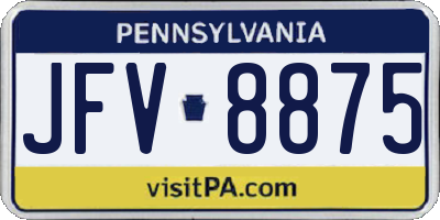 PA license plate JFV8875