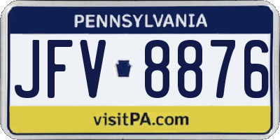 PA license plate JFV8876