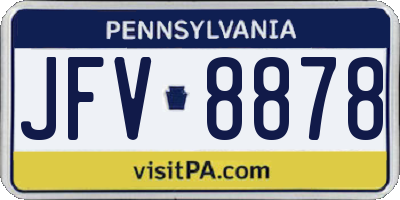 PA license plate JFV8878