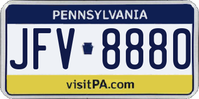 PA license plate JFV8880