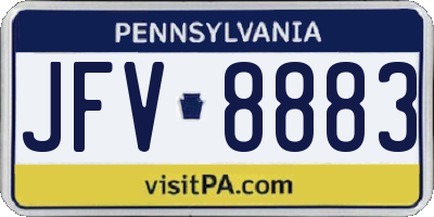 PA license plate JFV8883