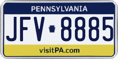 PA license plate JFV8885
