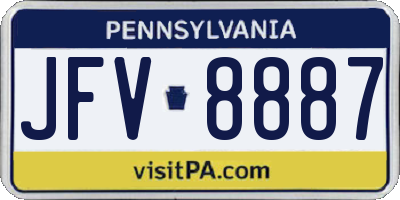 PA license plate JFV8887