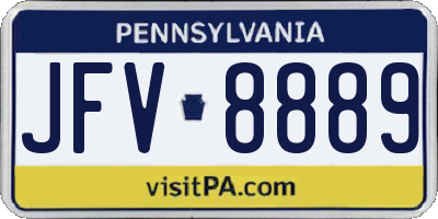 PA license plate JFV8889