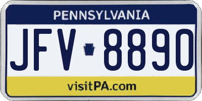 PA license plate JFV8890