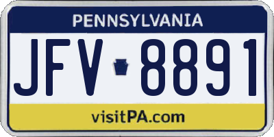 PA license plate JFV8891