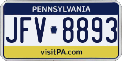 PA license plate JFV8893