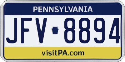 PA license plate JFV8894