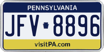 PA license plate JFV8896