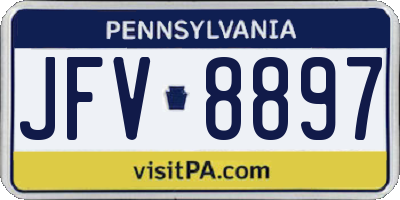 PA license plate JFV8897