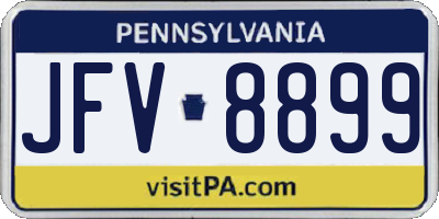 PA license plate JFV8899