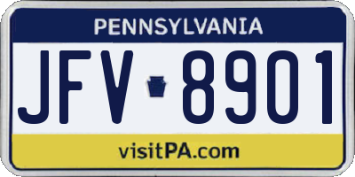 PA license plate JFV8901
