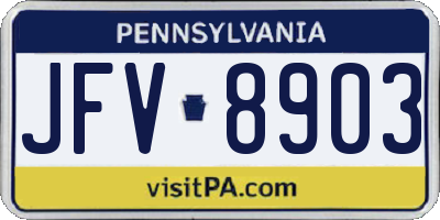 PA license plate JFV8903
