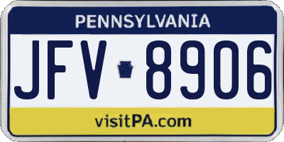 PA license plate JFV8906