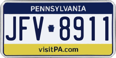 PA license plate JFV8911