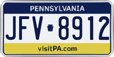 PA license plate JFV8912