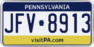 PA license plate JFV8913