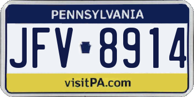 PA license plate JFV8914