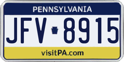 PA license plate JFV8915