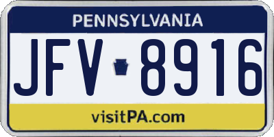 PA license plate JFV8916