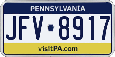 PA license plate JFV8917