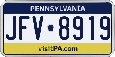 PA license plate JFV8919