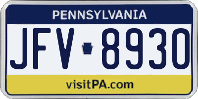 PA license plate JFV8930