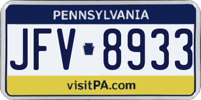 PA license plate JFV8933