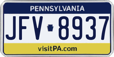 PA license plate JFV8937