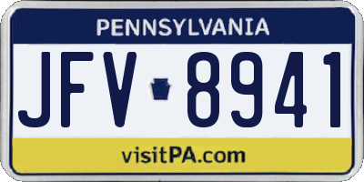 PA license plate JFV8941