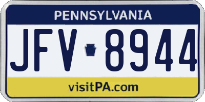 PA license plate JFV8944