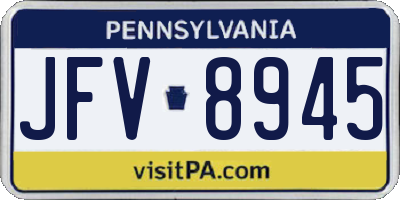 PA license plate JFV8945
