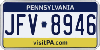 PA license plate JFV8946