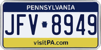 PA license plate JFV8949