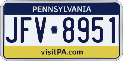 PA license plate JFV8951