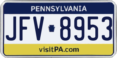 PA license plate JFV8953