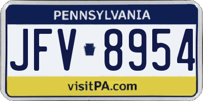 PA license plate JFV8954