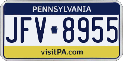PA license plate JFV8955