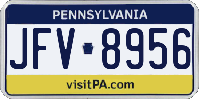 PA license plate JFV8956