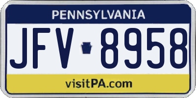PA license plate JFV8958