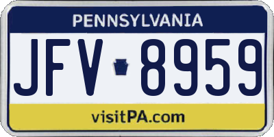 PA license plate JFV8959