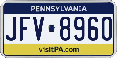 PA license plate JFV8960