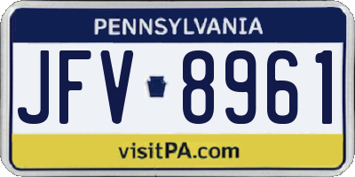 PA license plate JFV8961