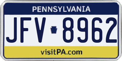 PA license plate JFV8962